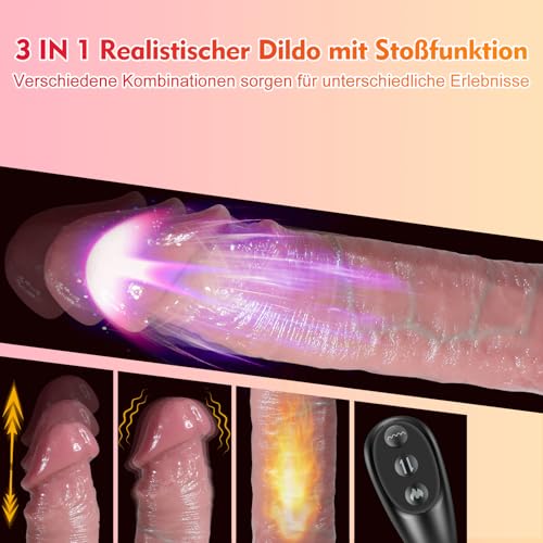 Realistische Dildos Vibrator Sex Spielzeug für die Frau - Beheizter Analdildo mit 7 Stoßmodi und Vibration für Frauen Realistische Vibratoren Diloschwanz für Frauen Penis Vibrator Sex Toyset für Woman