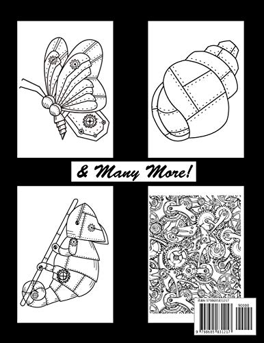 Steampunk Coloring Book: For Kids and Adults - Steampunk Animals, Objects etc. - Single Sided Pages steampunk buy now online