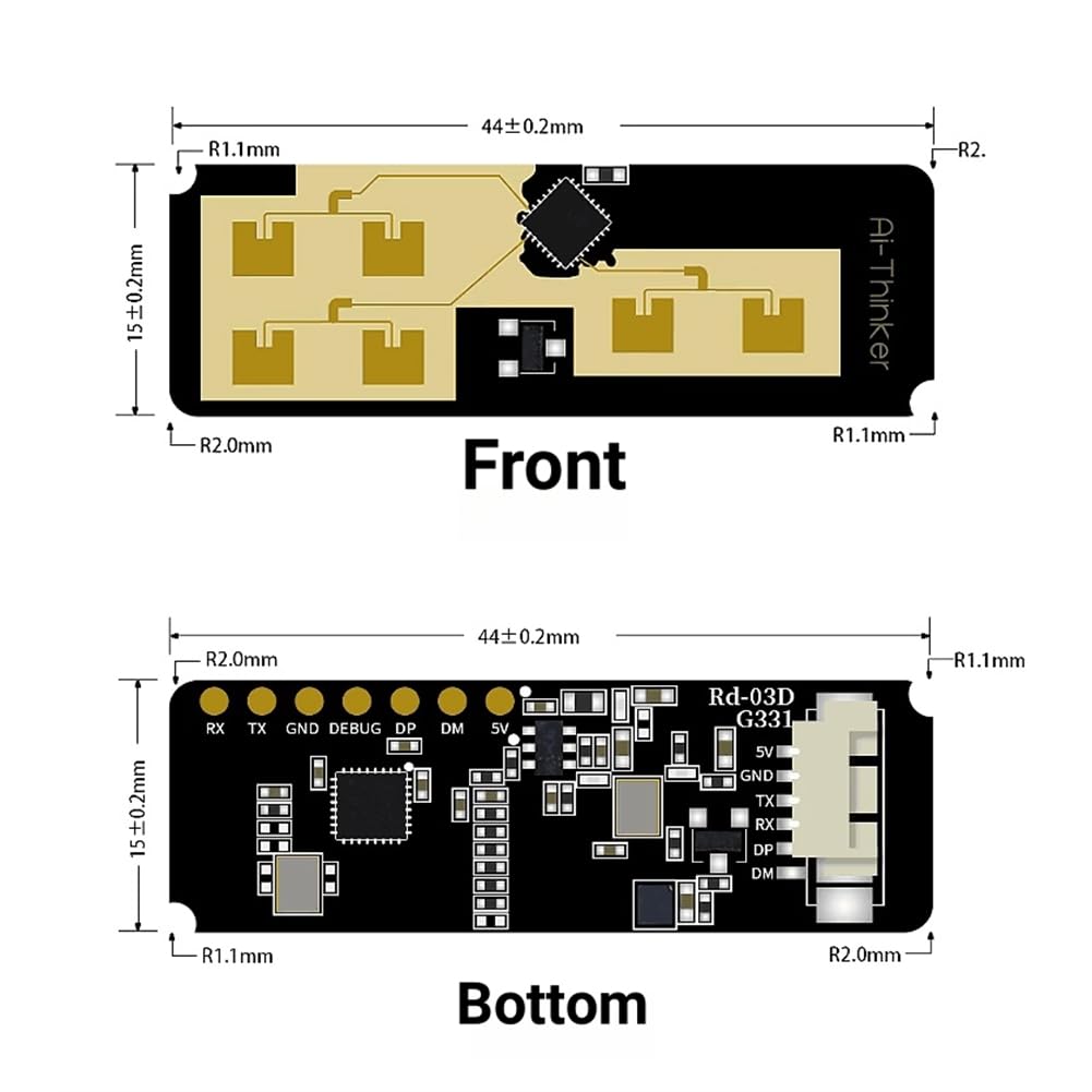 03D 24G Modulo Radar di Localizzazione e Traiettoria di Movimento Umano Multi-Target Antenna PCB Integrata Facile da Usare