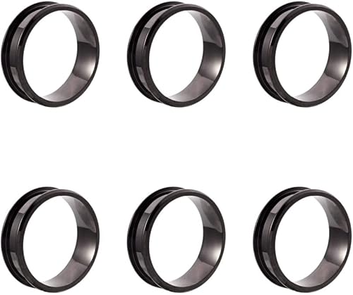 Craftdady 6pcs 6 dimensiones anillo de acero inoxidable núcleo blanco 0.315 in anillos de dedo ranurados color bronce para incrustaciones anillo