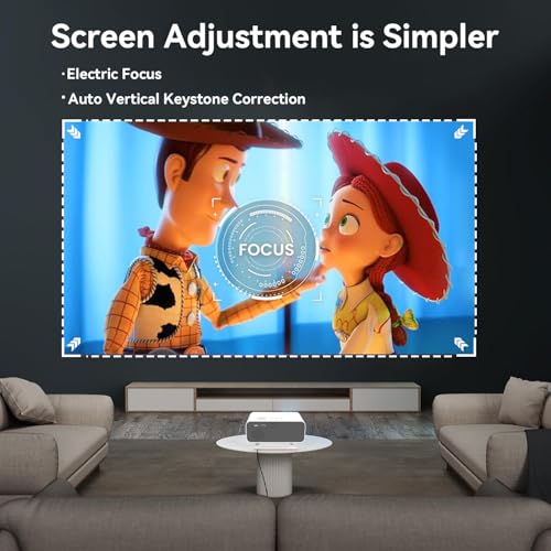 Image of zitronixProjector for Home 4k Electric Focusing, Mini Projector Native 1080P Automatic Trapezoidal Correction, LED Projector for Room 4000 Lumens Bluetooth Wireless Connection PERICAT-L012