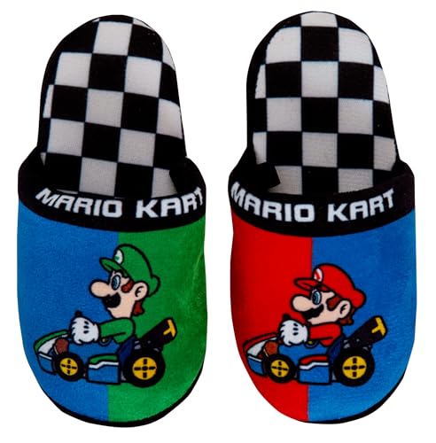 Super Mario Pantuflas niños, Pantuflas con Espalda Abierta para Juegos Luigi para niños, Zapatos de casa sin Cordones