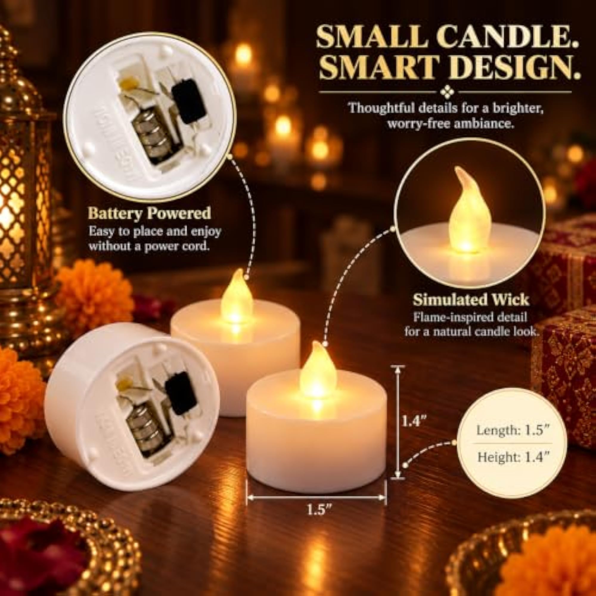 Flameless & Smokeless Acrylic LED Candles for Home Decor