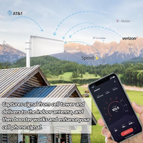 Image of Cell Phone Booster for Home & Office,Up to 2000 sq ft,Cell Phone Signal Booster with Band 66 /25 /2 /4 /5 /12 /13 /17,Boost 5G 4G Data for All U.S. Carriers FCC Approved Cell Booster