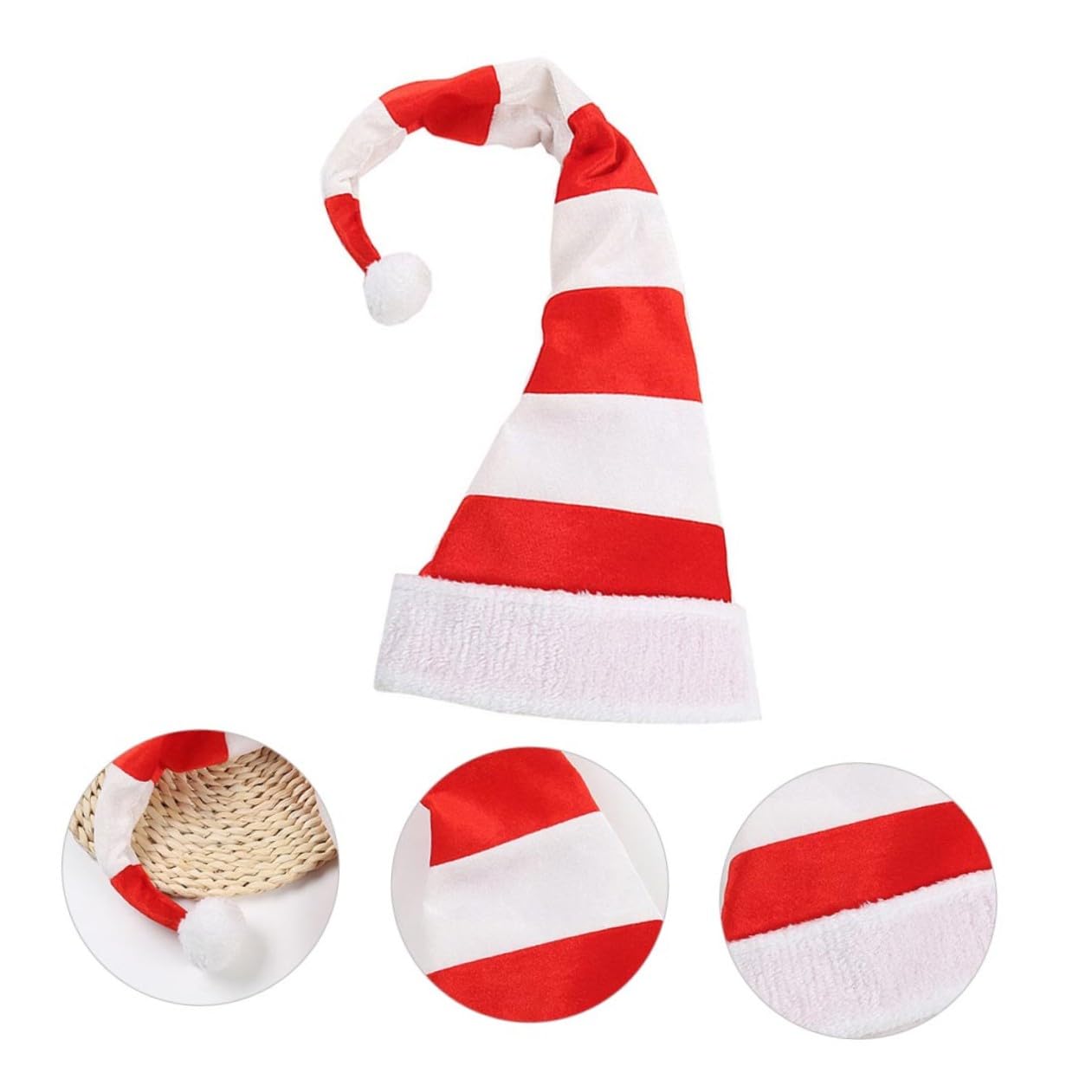 Cabilock 3 Piezas Sombrero De Santa Sombreros Vestidos Gorro De Papá Noel De Navidad Gorro Navideño Confort De Papá Noel De Peluche o De Navidad Confort Decorar Rojo Modelado