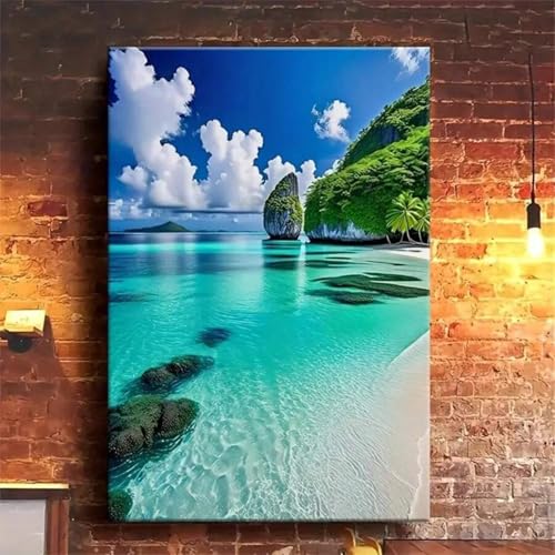Tableau récif corallien tropical avec cadre de qualité pour décoration murale - 5