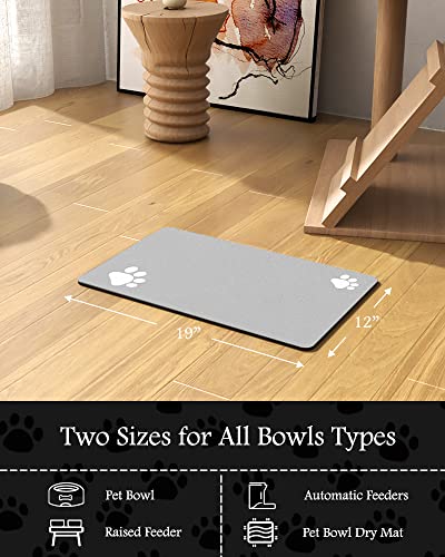Image of Pet Feeding Mat - Absorbent Mat for Food and Water Bowl - Quick Dry No Stains Dog Accessories - Water Dispenser Mat for Messy Drinkers