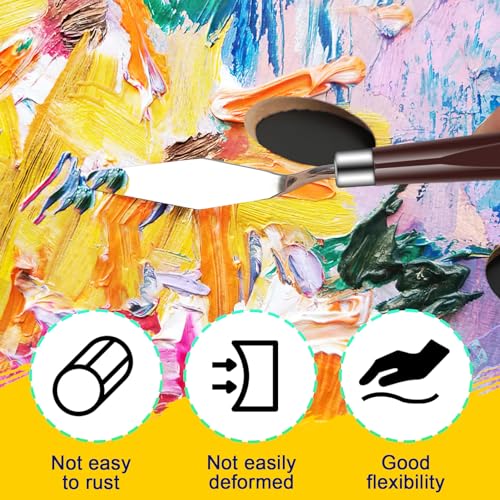 Hejo 15 Stück Spachtel Set Acrylmalerei, Palettenmesser Acrylmalerei Set, 9 Stück Edelstahl Malmesser ＆ 6 Stück Plastik Zahnspachtel für Strukturpaste, Aquarell, Ölgemälde, Gouache