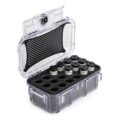 Evergreen 120mm Film Storage Case | Holds 18 Rolls of Medium Format Film | Preserve and Protect Your Film | Waterproof, Crushproof, & Freezer Safe (Film Not Included) (Clear) by Evergreen - Used condition - US$42.32
