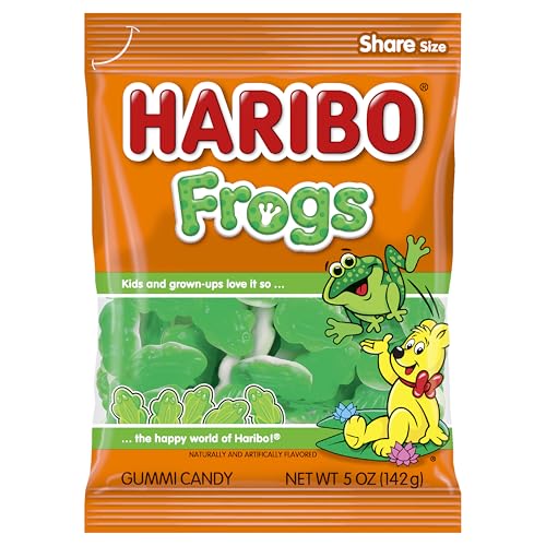 Haribo Gummi Candy, Frogs, 5 Ounce