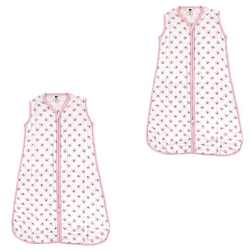 Image of Hudson Baby Unisex Muslin Cotton Sleeveless Wearable Sleeping Bag, Sack, Blanket, Flower 2-Pack, 0-6 Months
