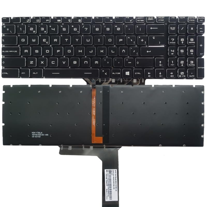 Clavier rétroéclairé blanc MSI GF75 touches silencieuses frappe précise