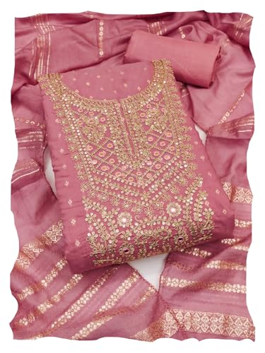 Image of LATEST DRESS MATERIAL FOR WOMEN FEBRIC TYP CHANDERI SILK