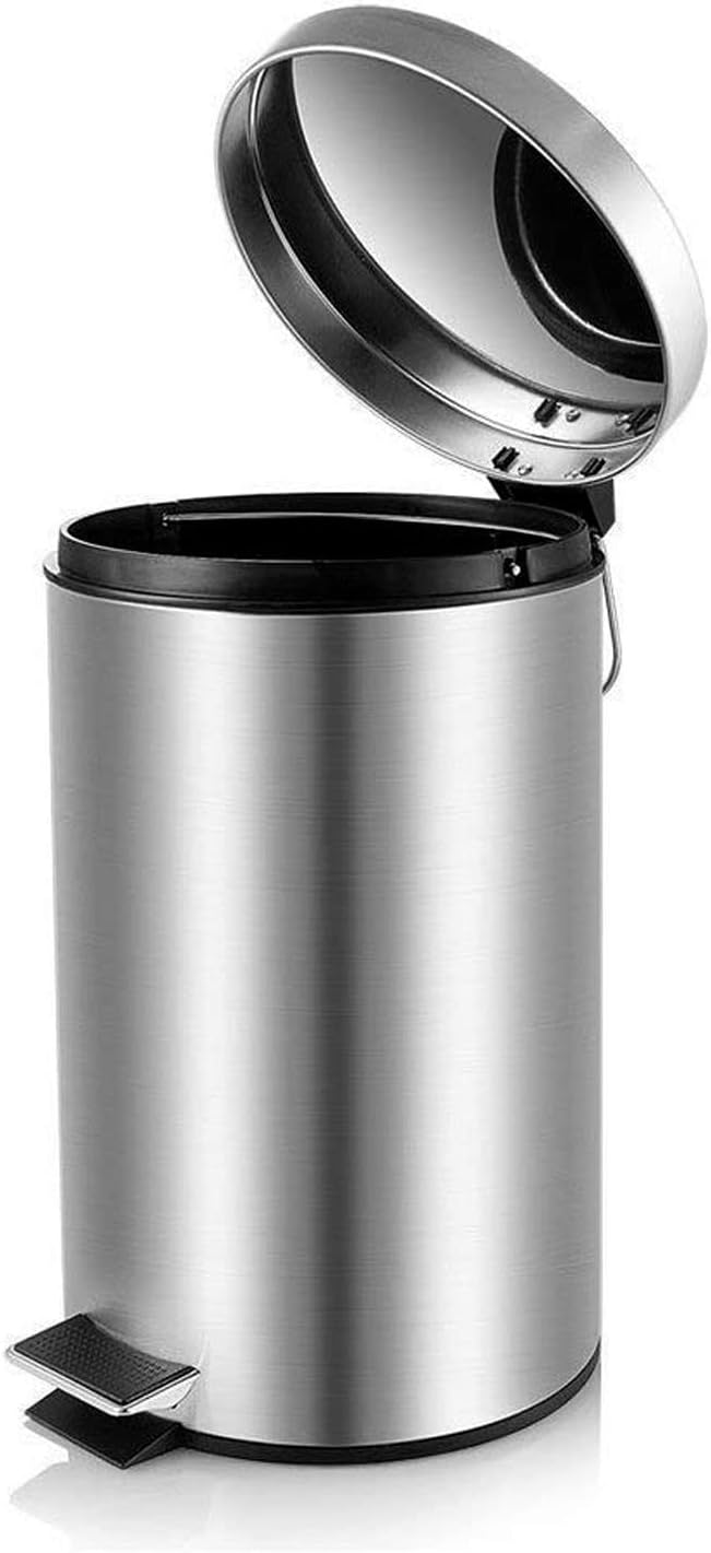 INDIINOX Stainless Steel Dustbin,Waste Bin, Step-On Pedal with Garbage Bin with Removeable Bucket Dustbin for Office, Kitchen, Bathroom, Pedalbin Solid & Lightweght Dustbin (7inch X 11inch- 5ltr)