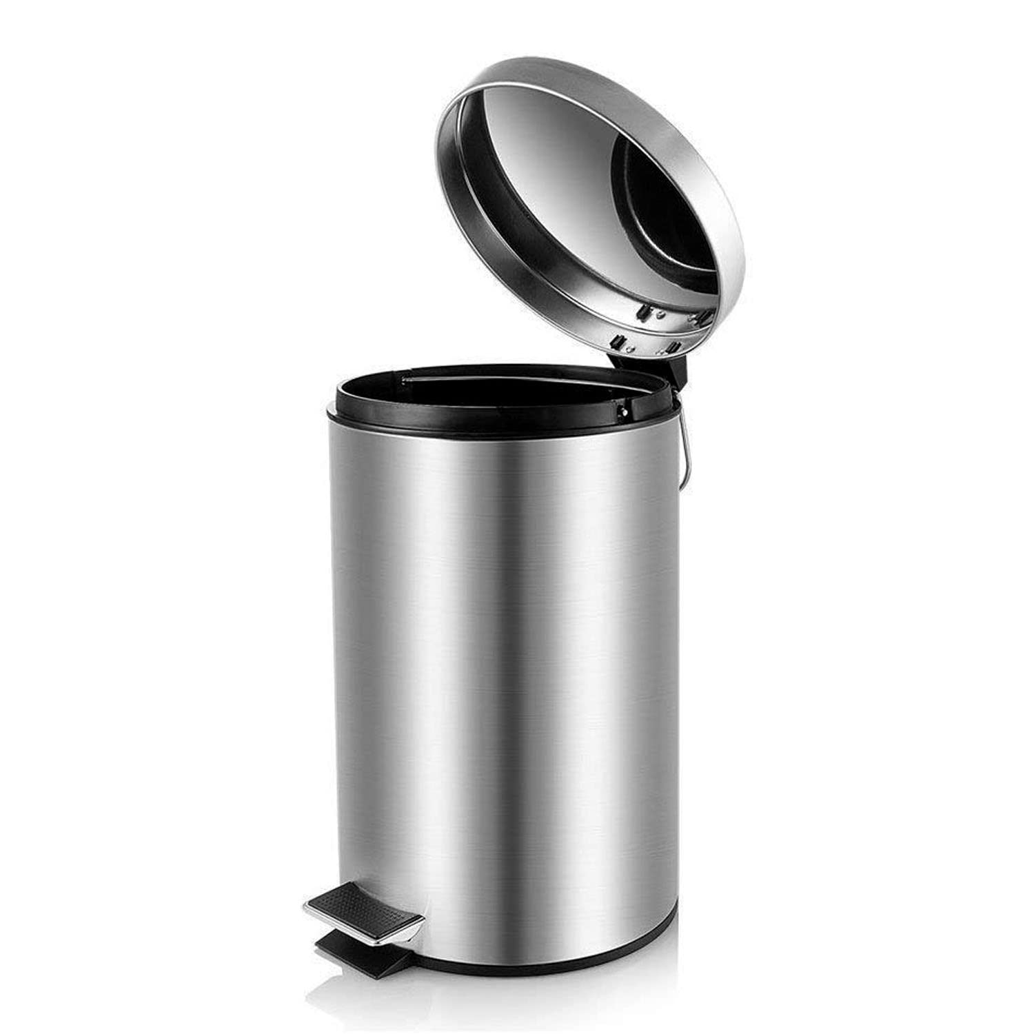 INDIINOX Stainless Steel Dustbin,Waste Bin, Step-On Pedal with Garbage Bin with Removeable Bucket Dustbin for Office, Kitchen, Bathroom, Pedalbin Solid & Lightweght Dustbin (7inch X 11inch- 5ltr)