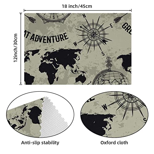 Sets de table vintage globe terrestre de haute qualité thermique - 5