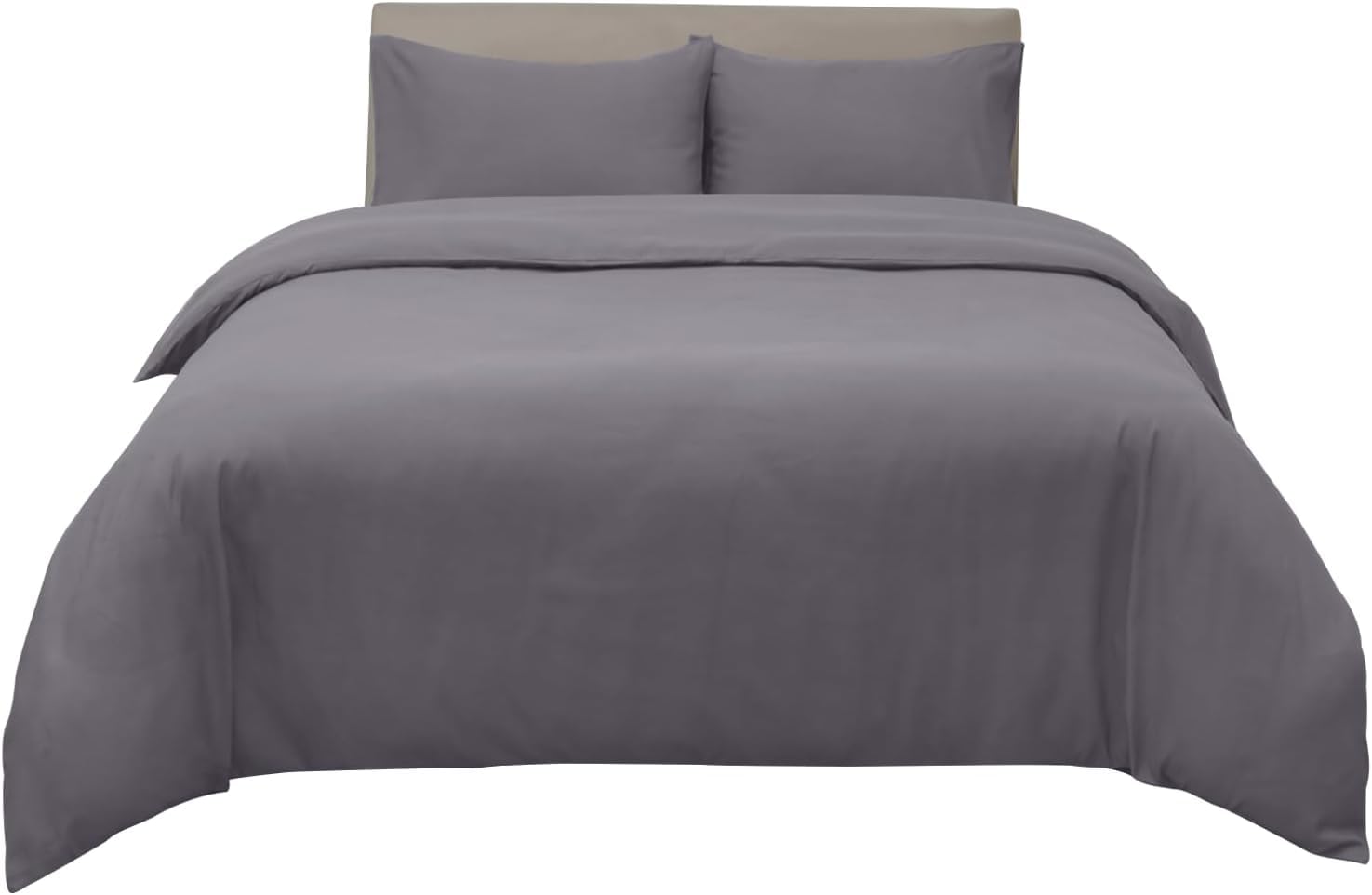 Hafaa Dyed Duvet Cover Brushed Microfiber Quilt Cover with Button Closure Luxury Bedding Grey Duvet Cover with 1 Pillowcase Single Duvet Set (135cm x 200cm)