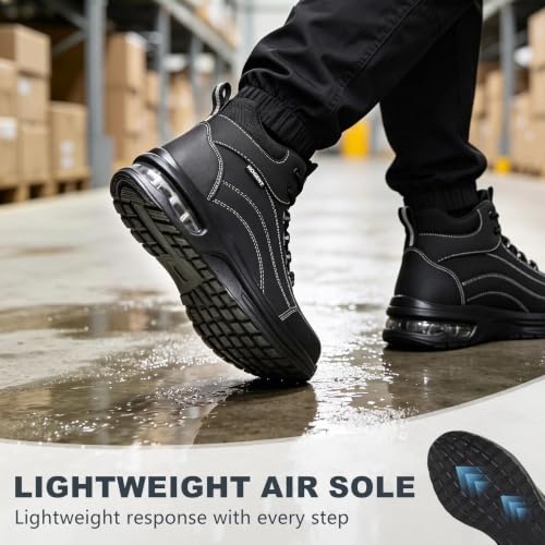 Hogent Steel Toe Boots for Men Women，Cushioned Women Size 6.5 / Men 5 - image 6
