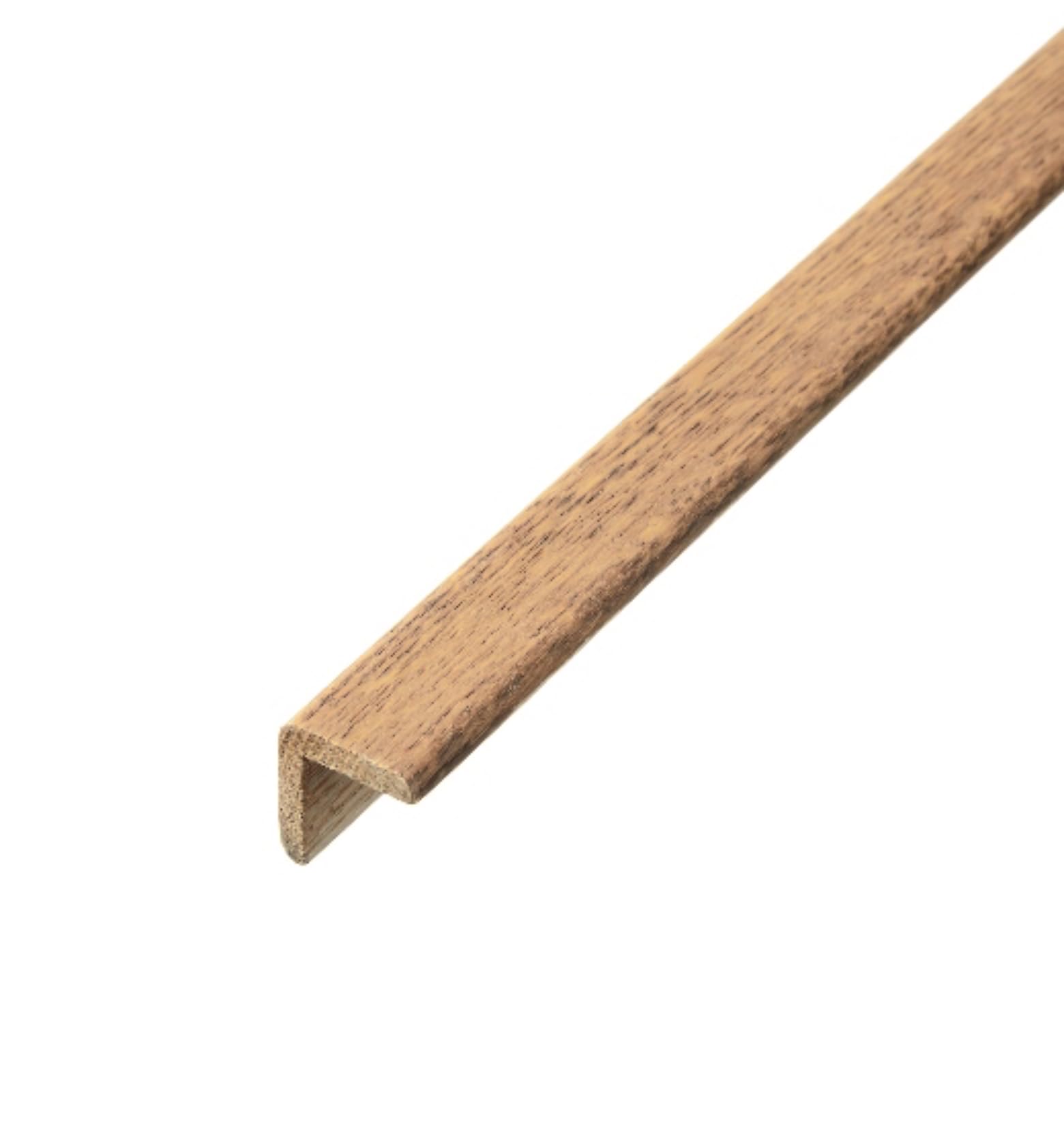 21mm X 21mm Solid Oak Corner Step Stair Nosing Cushion Moulding Edge Profile Strip 0.9m For Flooring (Smoked Oak)