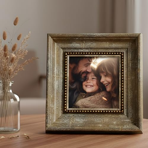 Image of Art Street Elegant Table Photo Frame for Tabletop With Back Stand, 5x5 Inch Photo, Decorative Frames Perfect for Home Decor, Unique Gift Idea, Durable, Birthday, Wedding, Return Gift (Rust Gold)