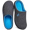 VeraCosy Pantuflas de espuma viscoelástica de dos tonos para hombre, suela de goma duradera para interiores y exteriores