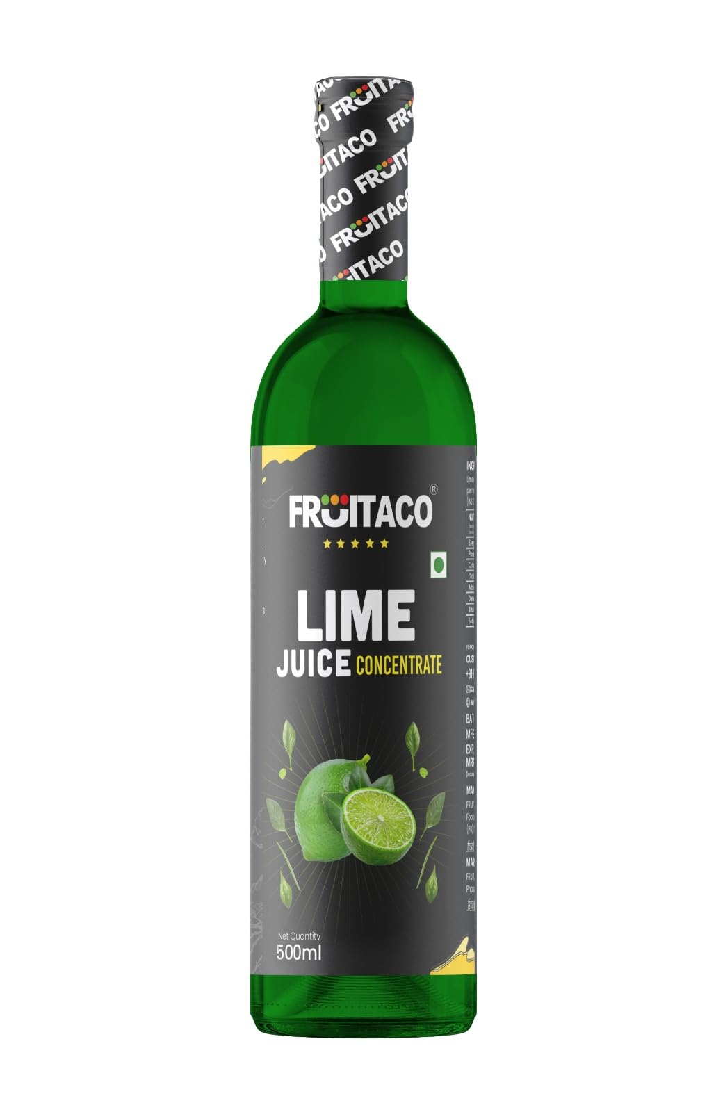 Fruitaco Lime Juice Concentrate | Fresh & Tangy Lime Flavor | Ideal for Beverages, Cooking, and Baking (Pack of 1- 500 Ml, 500, millilitre)-image-37