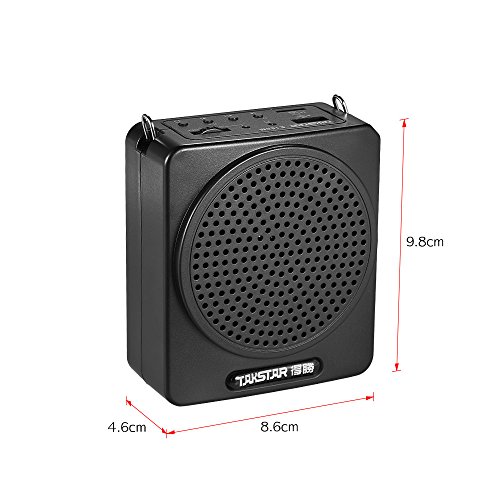 Jethrora Amplificador de voz multimídia portátil recarregável E180M 12W com microfone com fio Suport