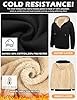Lonya Men's Hoodies Fleece Lined - Full Zip Up Sherpa Hoodie Long Sleeve Sweatshirt Jackets Casual Winter Warm Thick Coat Outerwear with Pockets for Men, Black, XXL #3