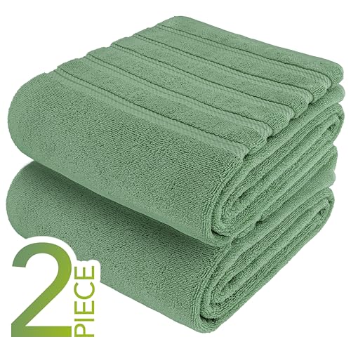 Image of American Soft Linen 100% Cotton Luxury Turkish Towels, 2PC 35x70 Bath Sheet | Soft Absorbent Quick Dry OEKO Tex Standard 100 Certificated Durable Machine Washable Breathable Premium Hotel Quality