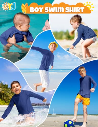 Image of Boys Rash Guard Swim Shirt Long Sleeve Rashguard UPF+ 50 SPF Sun Water Surfing Shirts for Toddler Kids Youth Teen 2T-16Y