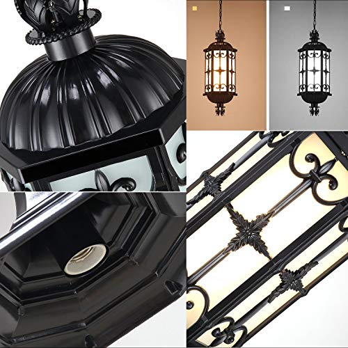 Zenghh Geschnitzt Orient-Art-Anhänger-Licht-Antike Brown Sonnenschirm Balkon Kronleuchter Set 1 Hängebeleuchtung… – Bild 6