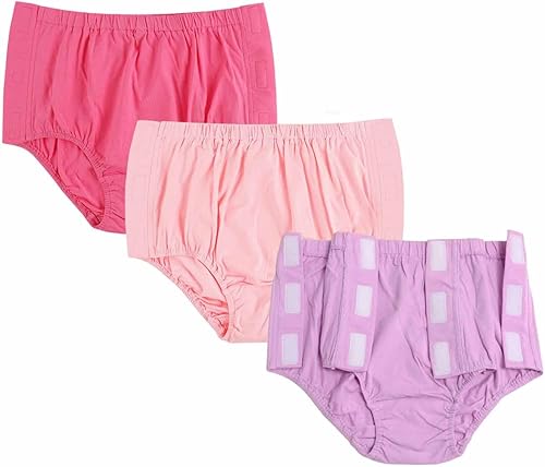 Paquete de 3 unidades de ropa interior poscirugía, ropa interior adaptativa, ropa interior para incontinencia, calzoncillos reutilizables adhesivos,