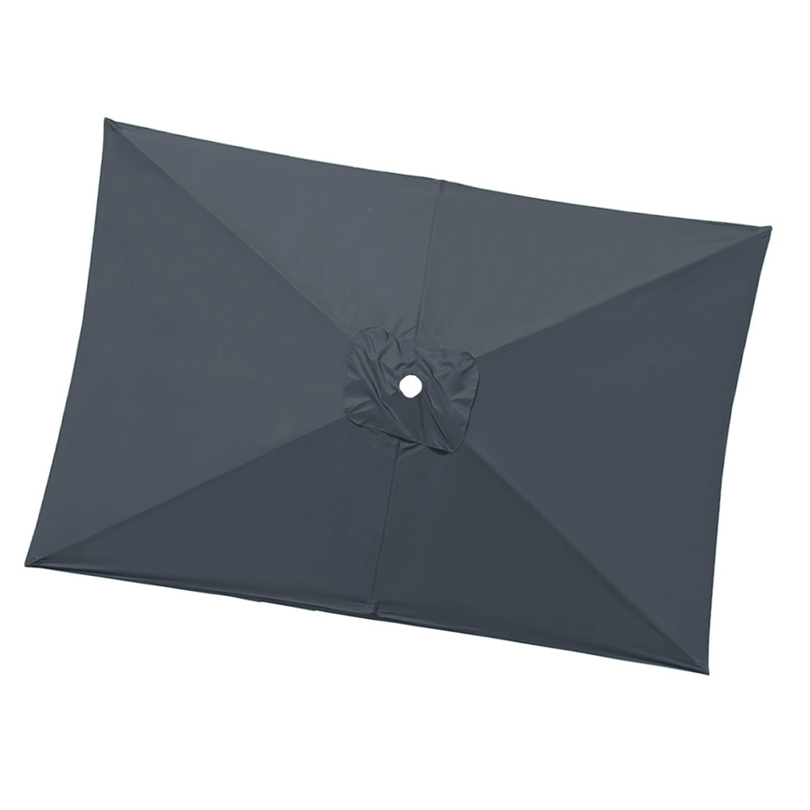 Toile de parasol 3x2m grise imperméable anti-UV pour 6 baleines