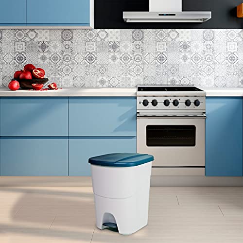 Image of Denox DEN106 Eco Pedalbin 40 litres, Blue, 393 x 352 x 470 mm