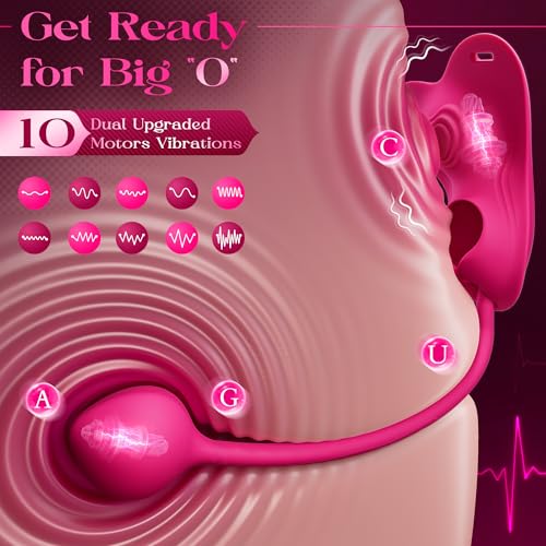 Image of Big Shocked Wearable Vibrator Adult Sex Toy - APP Controlled Couples Sex Toys Anal Plug Dildo with 10 Vibration, Nipples G Spot Anal Vibrator Womens Sex Toys Double-Ended Dildos Vibrating Panties