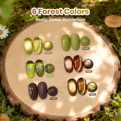 Image of Beetles Green Gel Nail Polish Set, Deerwood Tale Fall Nails with Liner Gel