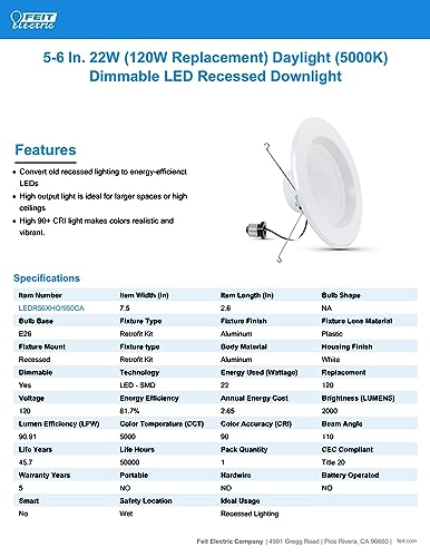 Mejores precios y opiniones de Downlights dimmable más recomendados. 5 Imagen adicional