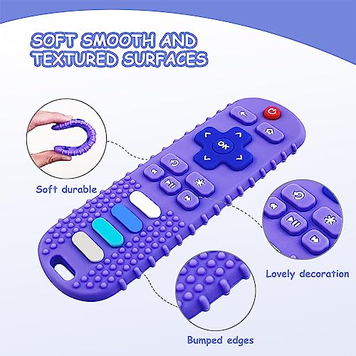 Ersihua 2Pcs Silicone Teething Toys, Remote Control Shape Teethers For Babies Remote Teething Toys, Silicone Tv Remote Teether Bpa Free/Dishwasher/Refrigerator Safe #TOP2