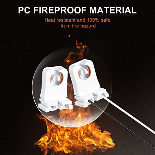 Non Shunted Turn Type T8 Lamp Holder Ul Socket Tombstone Lamp Socket Replacement With 10 Inches Wires Attached For Led Fluorescent Tube Replacements (100 Pack) #TOP4