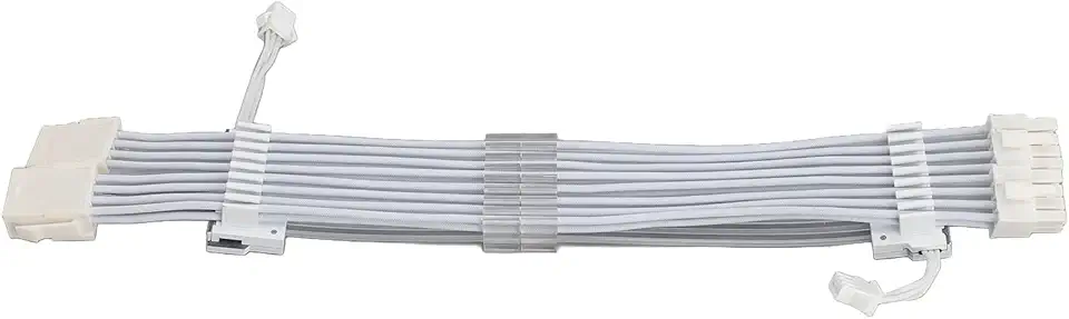 Generic Cabos RGB PSU, Kit de Cabos de Fonte de Alimentação RGB Sincronizados de Camada Dupla 18AWG 5V 3Pin Endereçável para Chassi de PC (Branco)