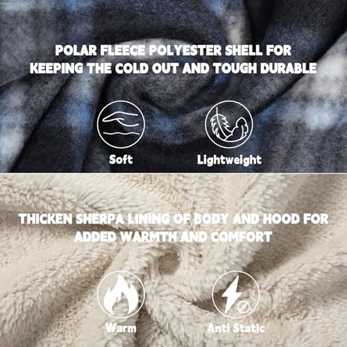 Image of LeeHanTon Mens Flannel Jackets Sherpa Lined Fleece Zip Up Winter Warm Workout Plaid Sweatshirt with Hood
