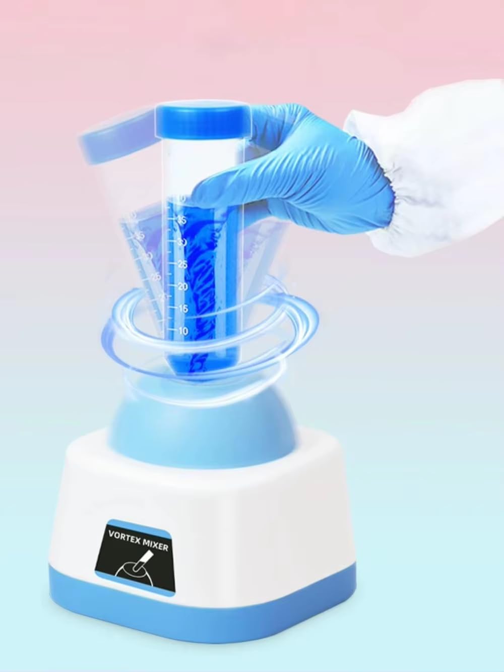 Toplionace Mini-Vortex-Mischer, Tragbarer Laborschüttler, Touch-Start 0-3000 U/Min für Reagenzgläser und Kleine Behälter