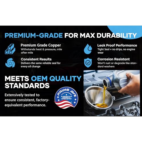 Image of M12 Copper Oil Drain Plug Washer Gaskets - Made in Germany 12mm Crush Washer - Oil Plug Gasket Leak Proof Sealing Washers Compatible with BMW Part#: 07 11 9 963 132 (Pack of 15)