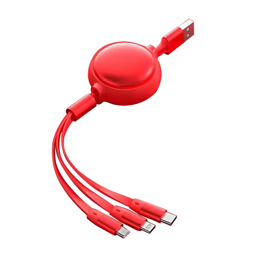 Frocel telescopic 3 in 1 Charging & Data Cable | Quick & High Speed Data Transfer Cable Nylon Braided Multifunction Fast Charging Cable for Android, iOS and Type C Devices (multi color) (B09LS28CD7) Amazon Price History, Amazon Price Tracker
