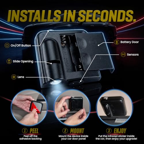 Image of LED Car Door Light - Officially Licensed NFL Wireless Projector - Show Your Team Pride - Battery Powered, Easy Install