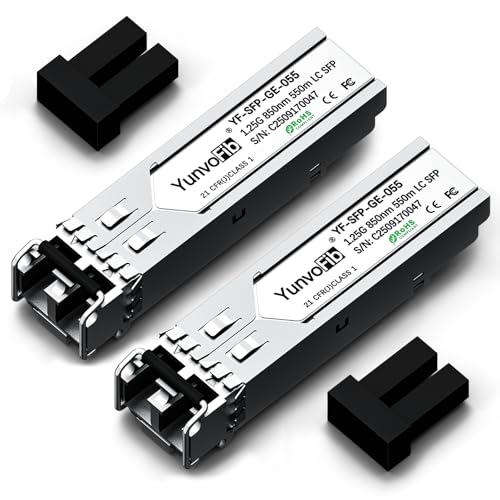Image of 1000BASE-SX SFP to LC Transceiver - 1.25G SX SFP MMF 850nm Fiber Module up to 550m, Hot-Swappable SFP Compatible with MSA Standards Equipment from Cisco D-Link Netgear and More