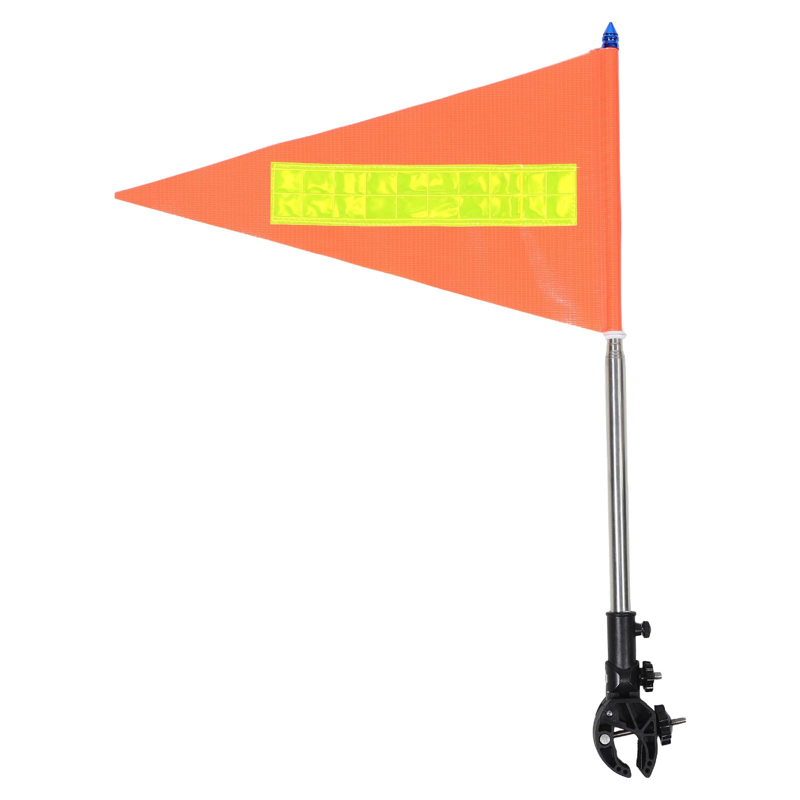 Bandera de seguridad para sillas de ruedas con tira reflectante, mástil telescópico ajustable 1,5 m
