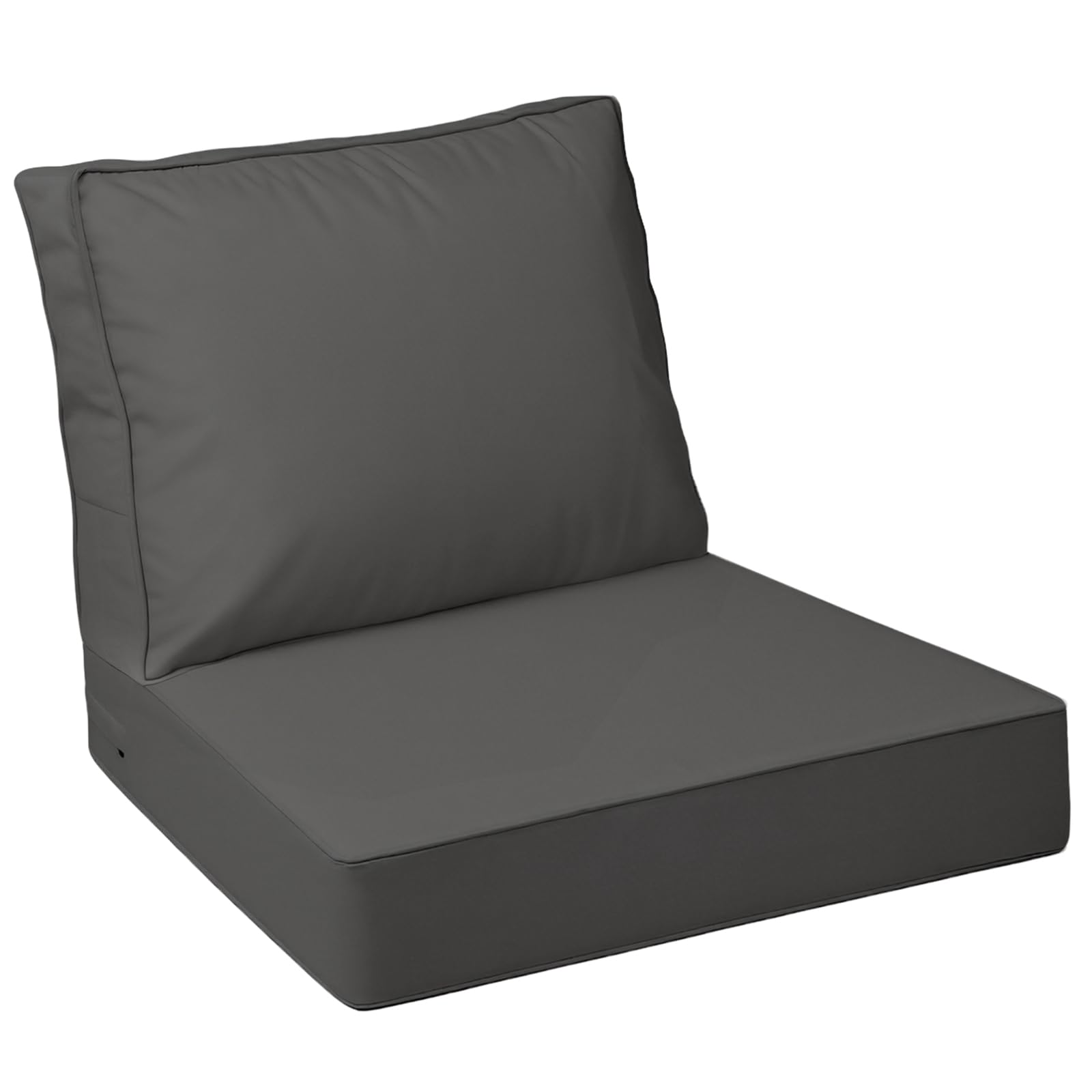 Photo 1 of AAAAAcessories Outdoor Deep Seat Cushions with Double Welted Pillow, Waterproof, Fade-Resistant Patio Furniture Replacement Cushions, 25.5" x 25.5" x 5" + 25.5" x 19", Dark Gray