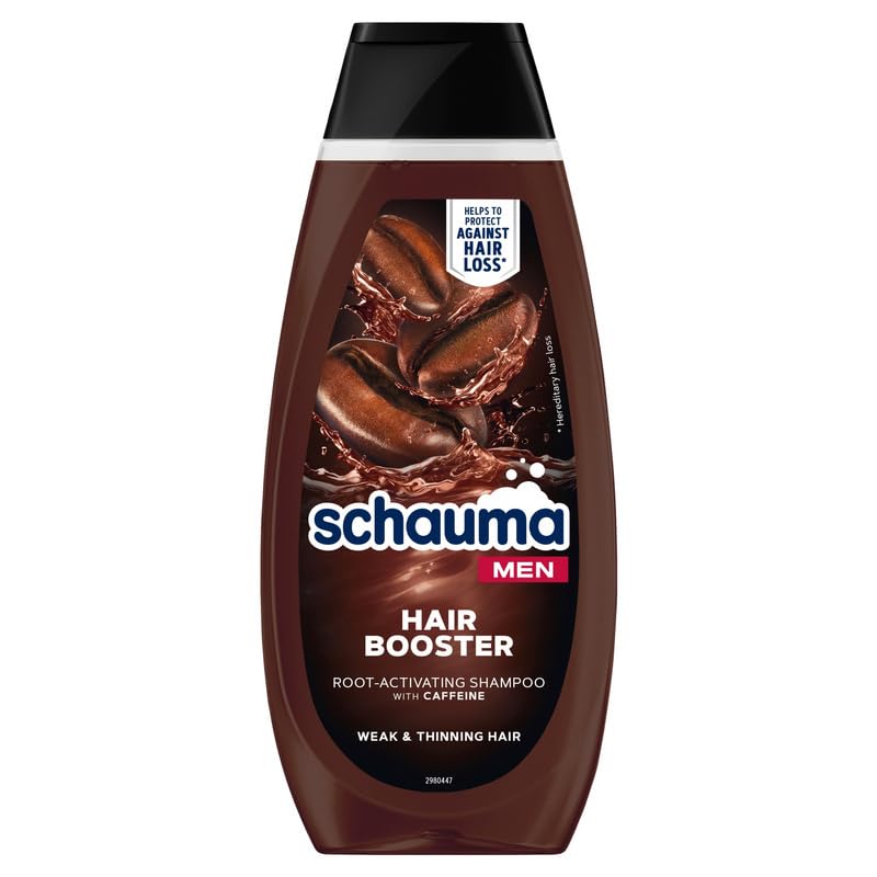 Schauma Men Hair Booster Shampoo with Caffeine, Pack of 3, 400 ml, 400 ml (Pack of 3)
