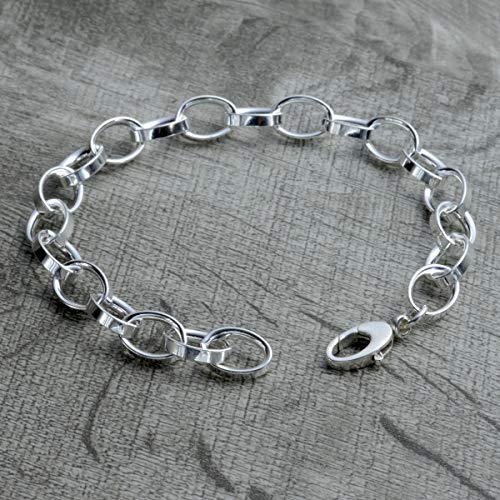 Charm Bracelet in Sterling Silver, Rhodium Plated, Lobster Clasp2